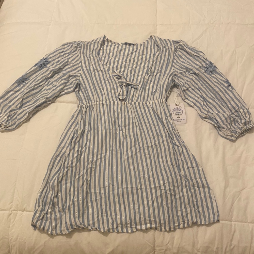 Blue island bathing suit coverup